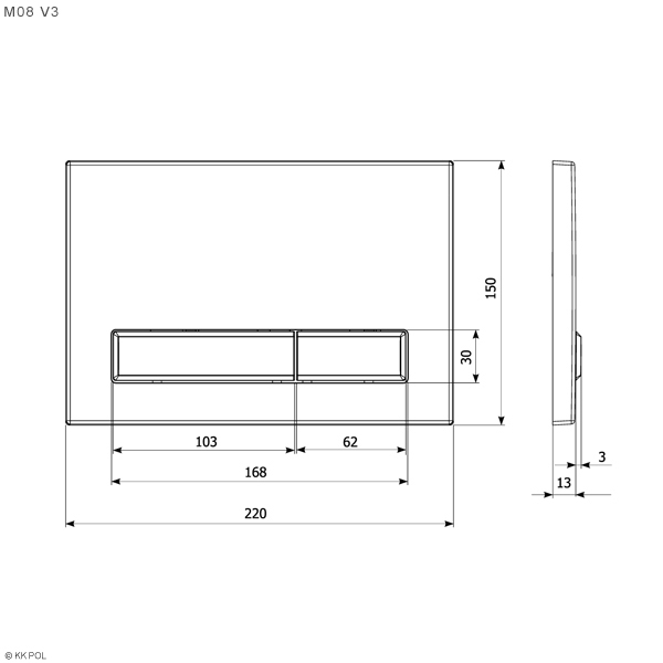 KK-POL զուգարանակոնքի կոճակ - Image 2